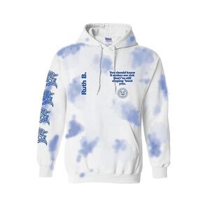 Ruth B Dirty Nikes White and Blue Tie-Dye Hoodie